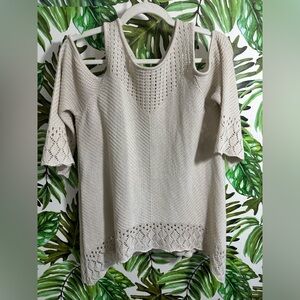 Lauren Conrad Cut Shoulder Knit Boho Sweater